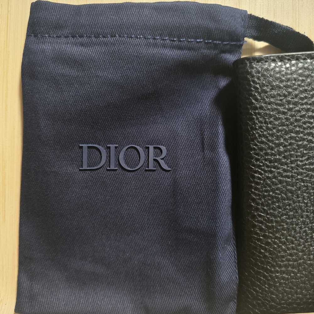 Dior Black Textured Leather Card Holder - Picture 2 of 3